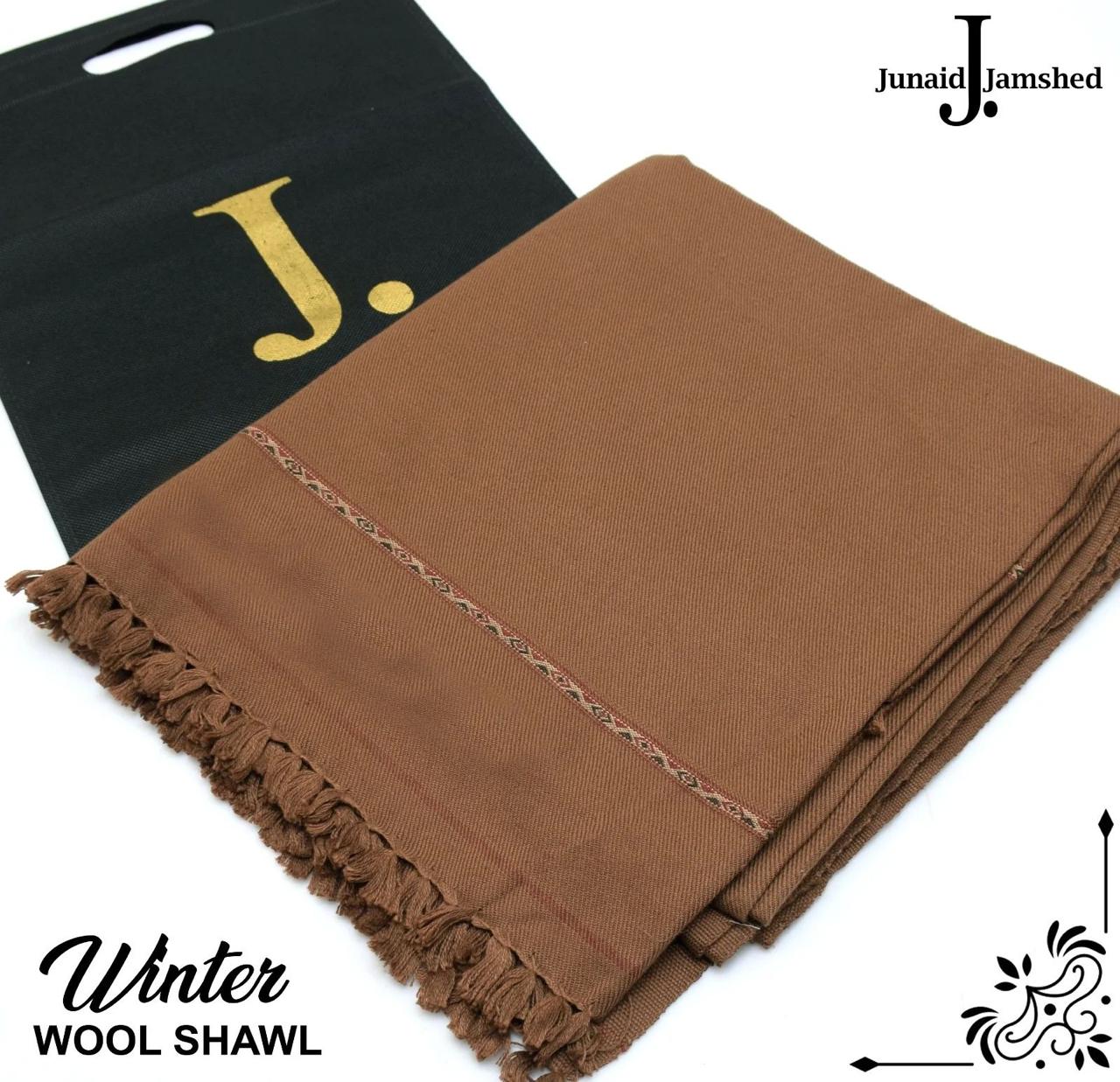 J. Men Wool Shawl Brown