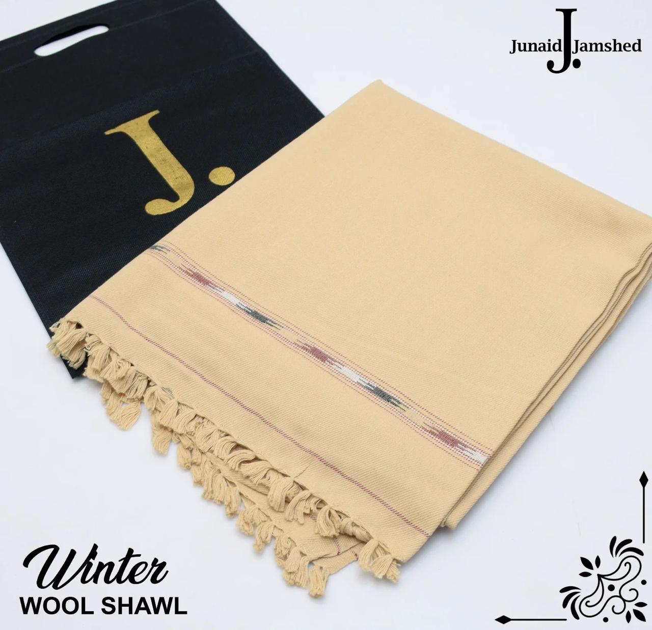 J. Men Wool Shawl Cream